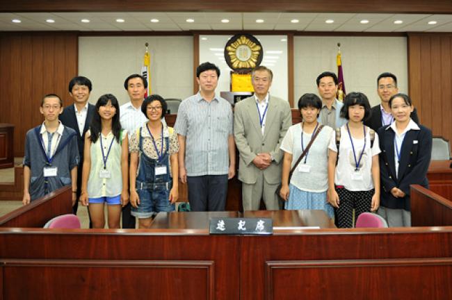 일본 미토요시 중학생 홈스테이 의회 방문3